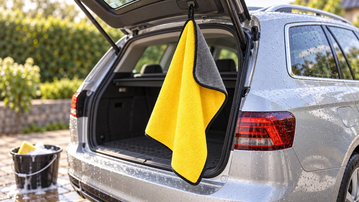 Serviette de séchage voiture en situation sur une voiture, photo 4