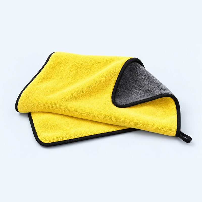 Serviette de séchage microfibre 100 × 50 cm, jaune et grise